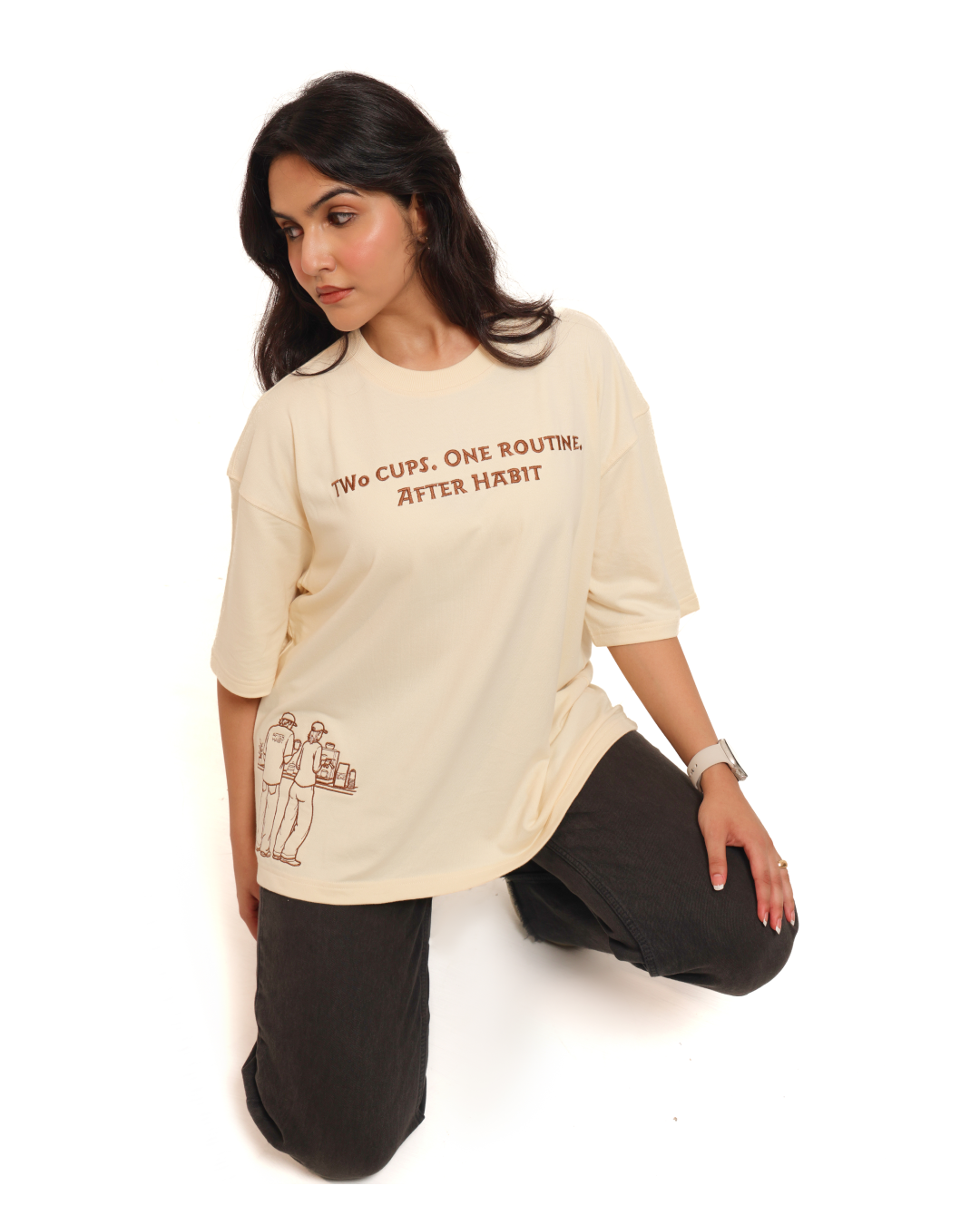 Two Cups. One Routine | Boxy Fit T-Shirt