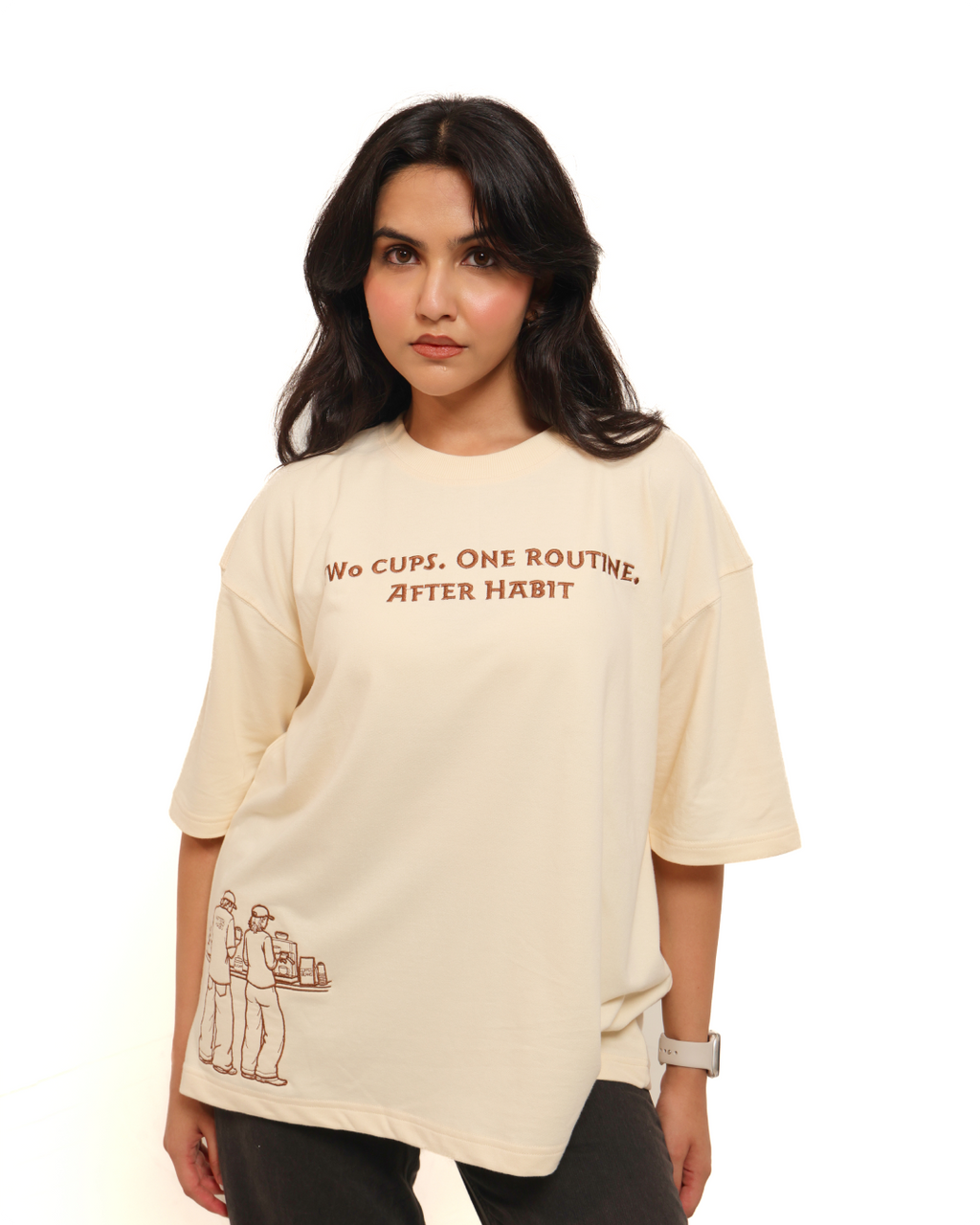 Two Cups. One Routine | Boxy Fit T-Shirt